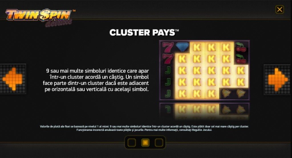 cluster pays twin spin deluxe
